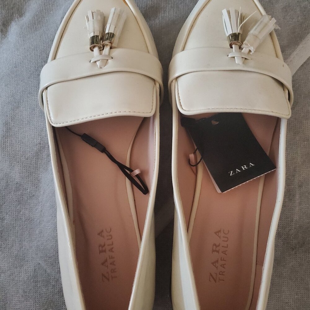Zara leather cream shoes